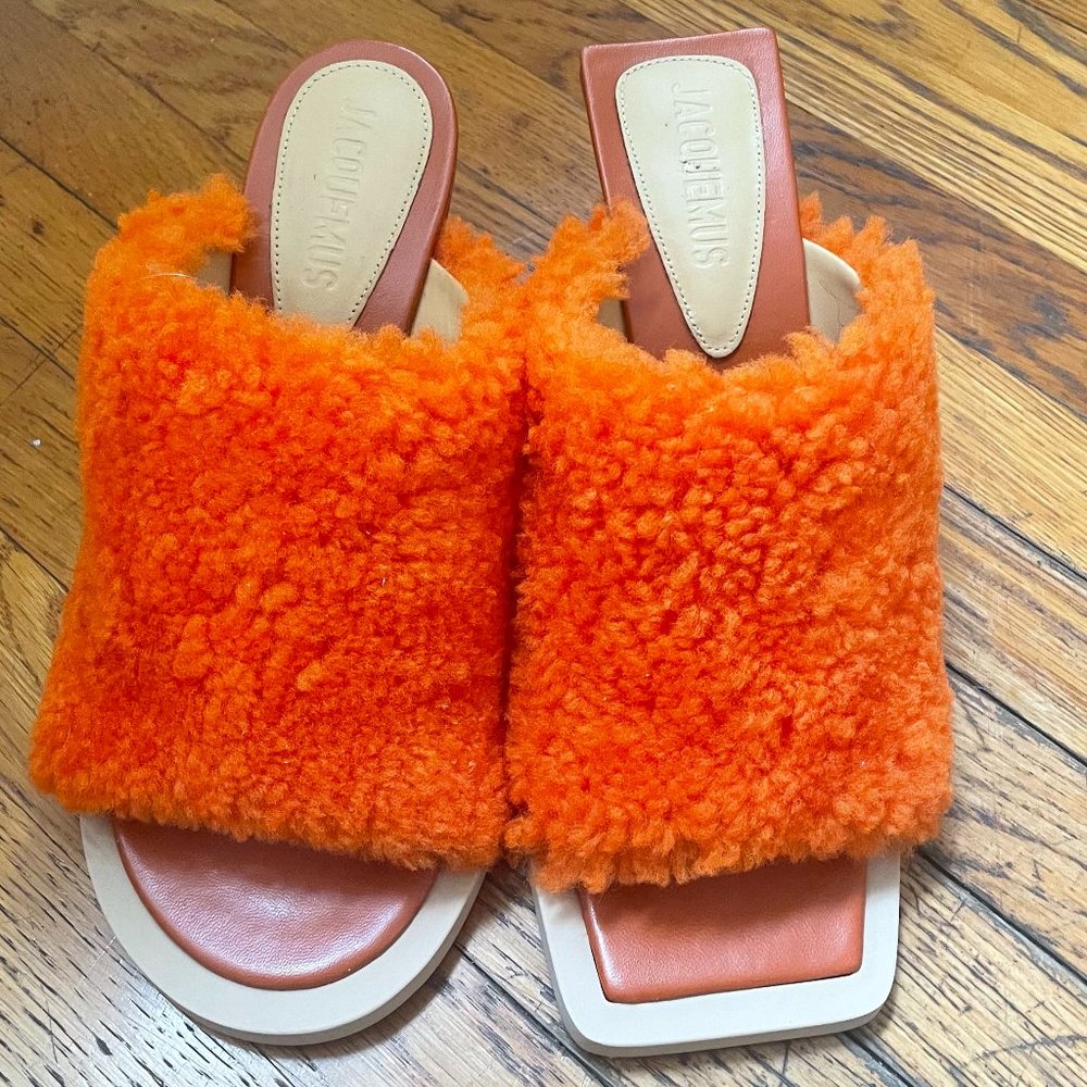 JACQUEMUS Shearling Sandal Heels